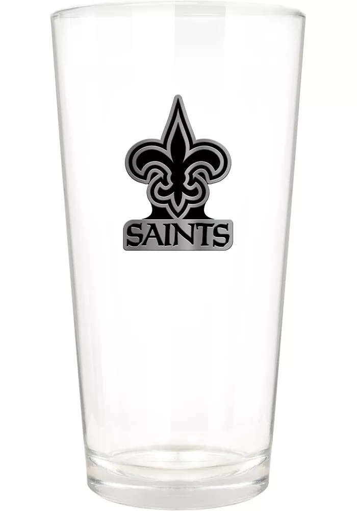 New Orleans Saints 16oz Metal Emblem Pint Glass - Black